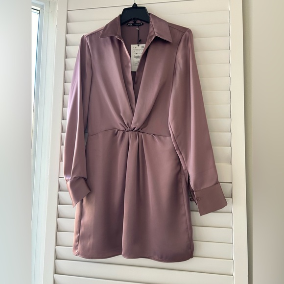 Brand New with tags- Zara silk like dress - Picture 2 of 5